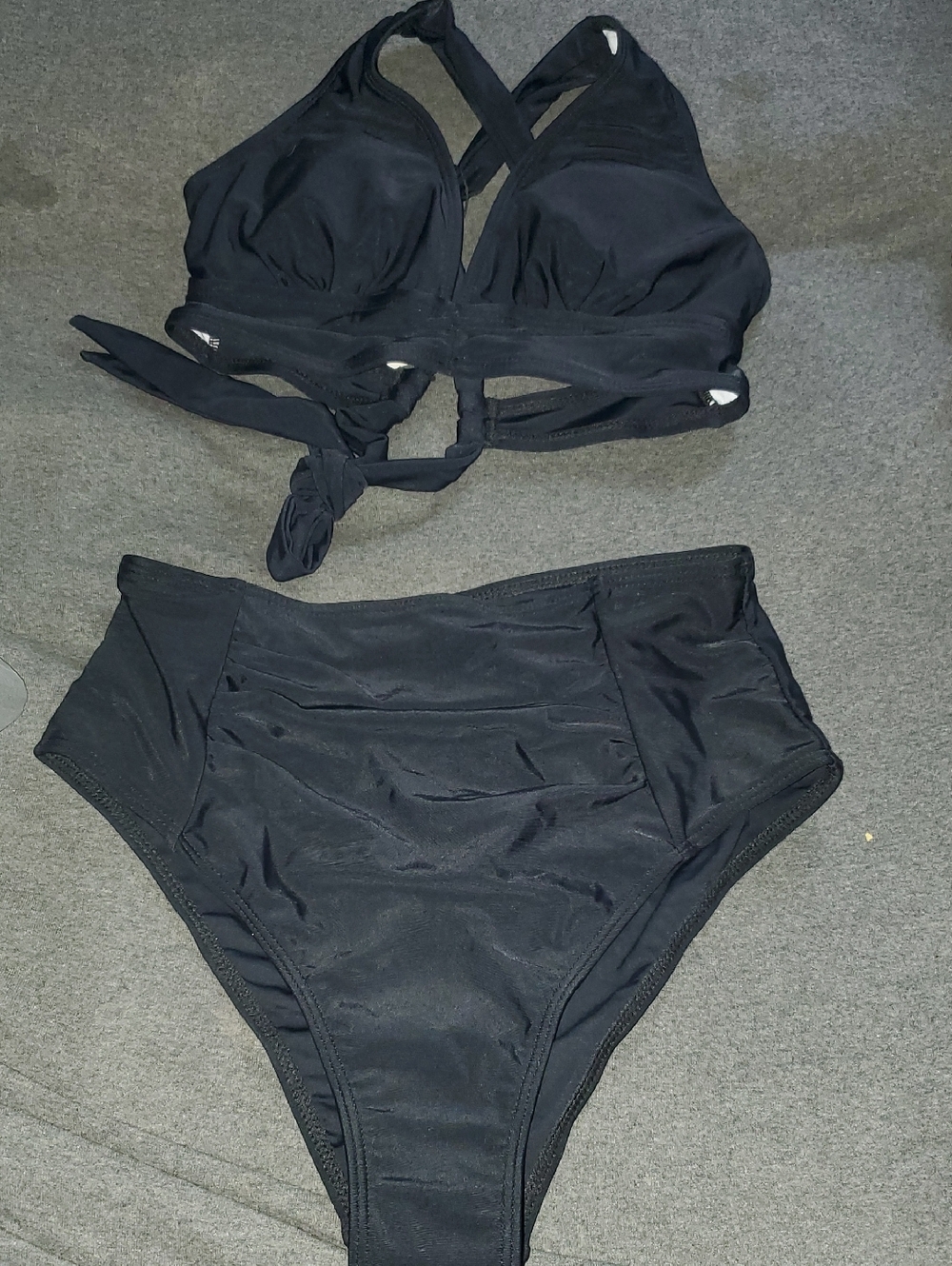 High-Waist Black Women’s Swim Set -small